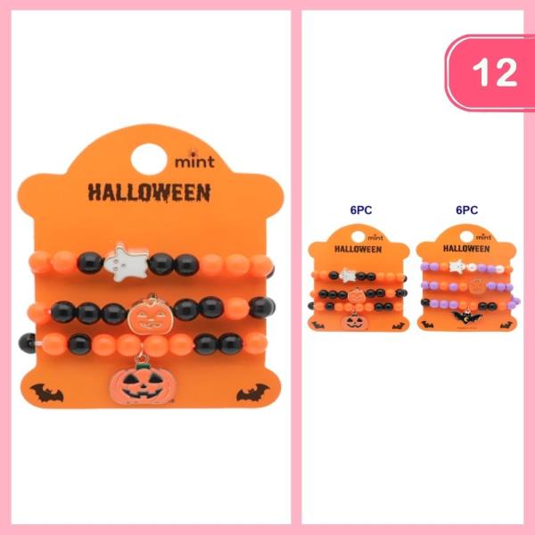 HALLOWEEN BEADED CHARM BRACELET (12 UNITS)