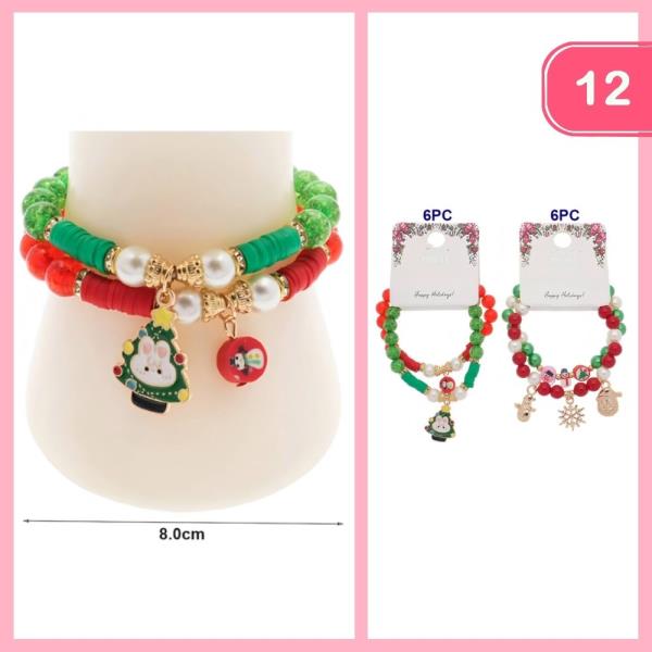 CHRISTMAS CHARM BRACELET (12 UNITS)