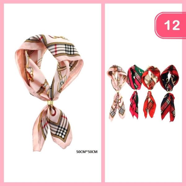 SQUARE PATTERN NECK SCARF (12 UNITS)
