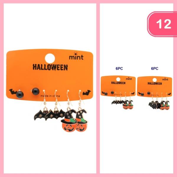 HALLOWEEN POST DANGLE EARRING SET (12 UNITS)