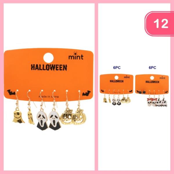 HALLOWEEN MIXED DANGLE EARRINGS (12 UNITS)
