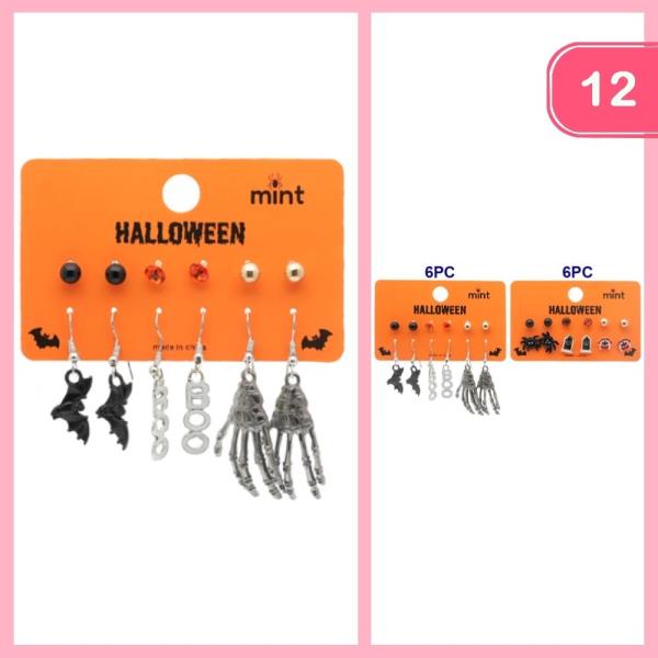 HALLOWEEN MIXED POST DANGLE EARRING (12 UNITS)