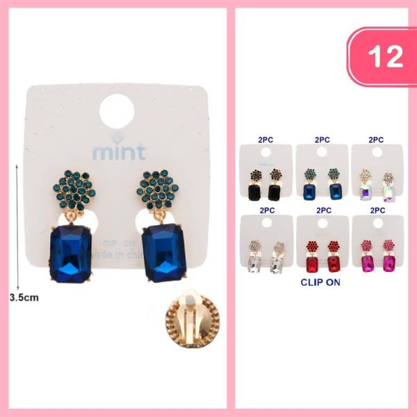RHINESTONE DANGLE EARRING (12 UNITS)