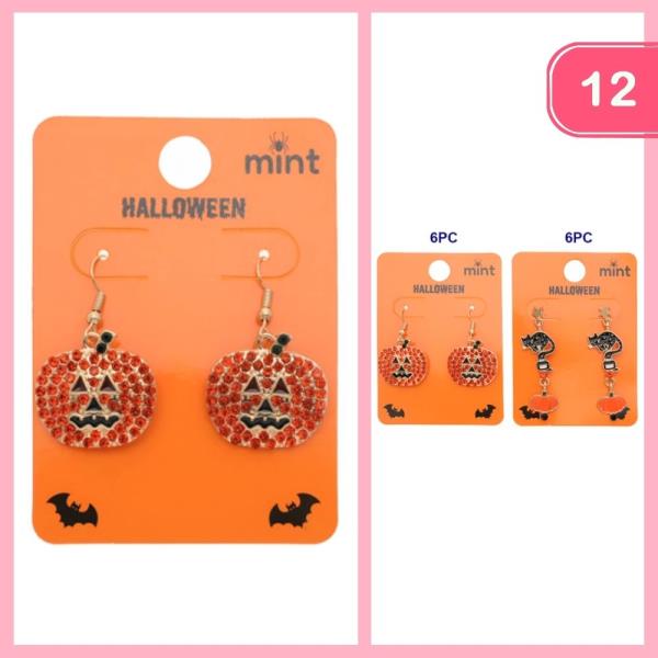 HALLOWEEN RHINESTONE DANGLE EARRING (12 UNITS)