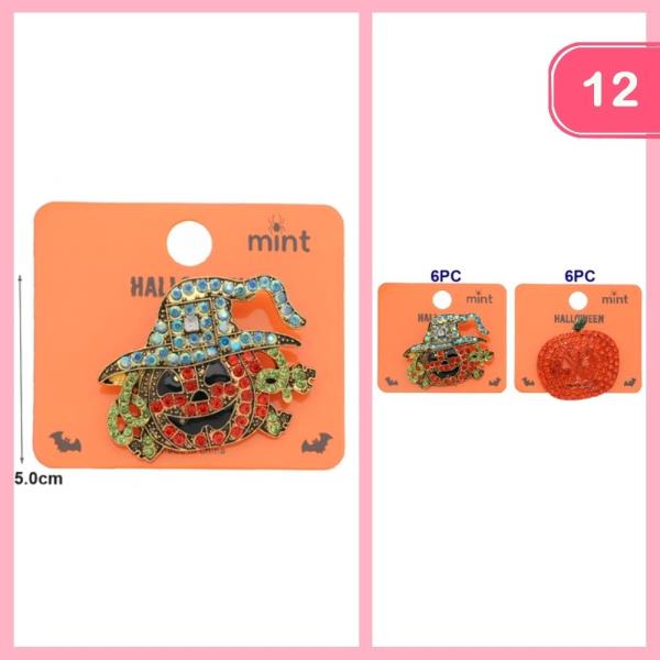 HALLOWEEN RHINESTONE BROOCH (12 UNITS)