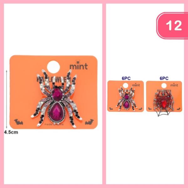 HALLOWEEN SPIDER BROOCH (12 UNITS)
