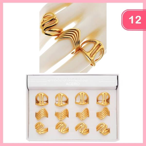 STAINLESS STEEL MIXED RINGS (12 UNITS)