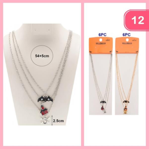 HALLOWEEN PENDANT LAYERED NECKLACE (12 UNITS)