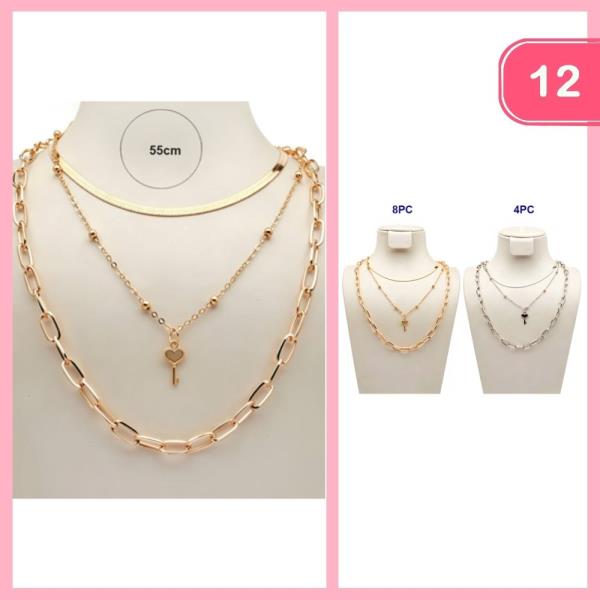LAYERED KEY PENDANT NECKLACE (12 UNITS)