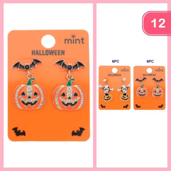 HALLOWEEN RHINESTONE DANGLE EARRING (12 UNITS)