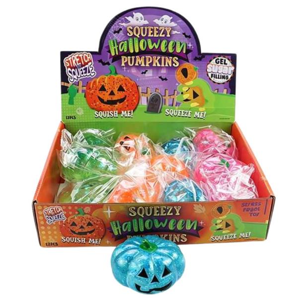 HALLOWEEN PUMPKIN SQUISHY SQUEEZE TOY (12 UNITS)
