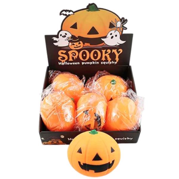 HALLOWEEN PUMPKIN SQUISHY SQUEEZE TOY (6 UNITS)