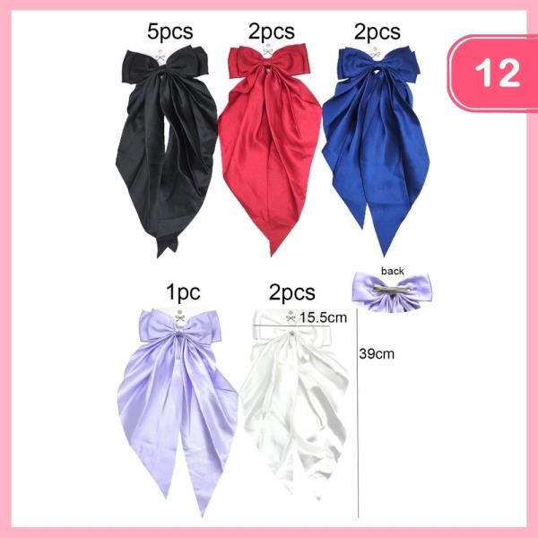 SILK LIKE HAIR BOW (12 UNITS)