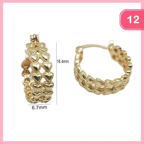 LAYERED HEART HOOP EARRING