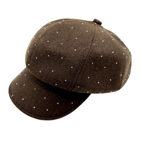 RHINESTONE NEWSBOY CAP