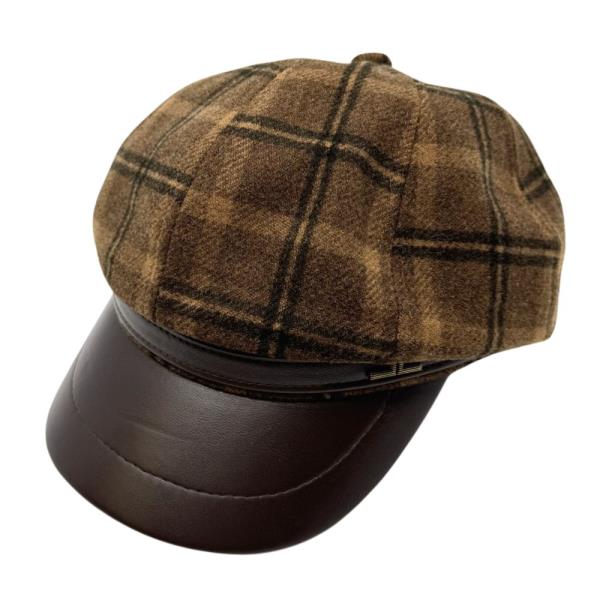 PLAID NEWSBOY CAP