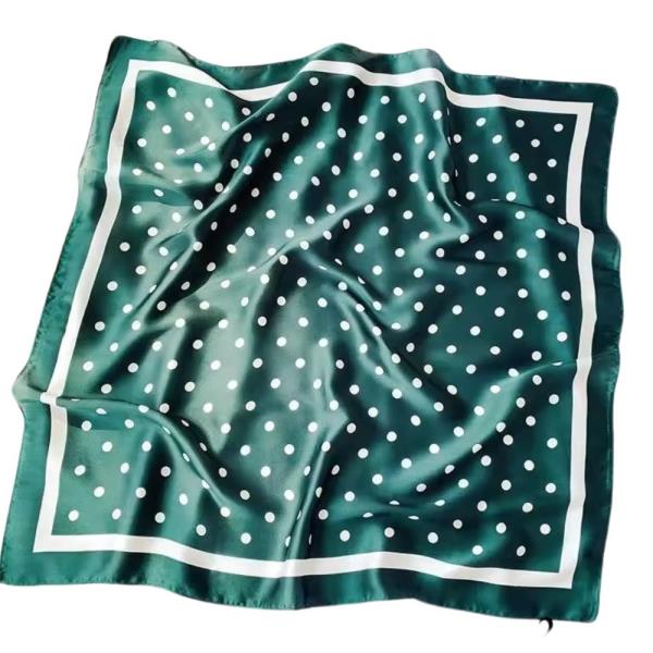 POLKA DOT SILKY BANDANA SQUARE NECK SCARF