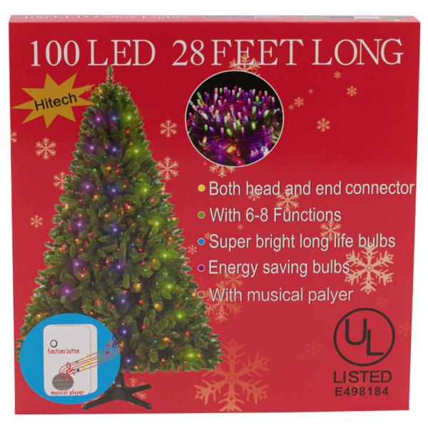 100 LED CHRISTMAS LIGHTS W MUSICAL PLAYER