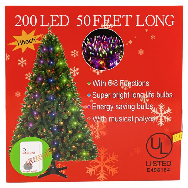 200 LED CHRISTMAS LIGHTS W MUSICAL PLAYER