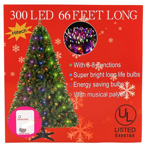 300 LED CHRISTMAS LIGHTS W MUSICAL PLAYER