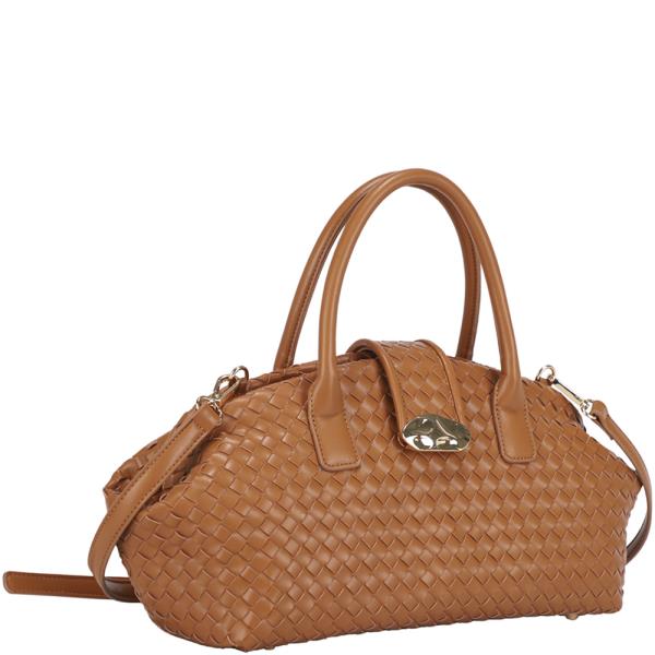 WOVEN TEXTURED DESIGN SATCHEL BAG
