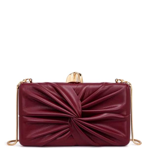 TWISTED KNOT PLEATED DESIGN EVENING CLUTCH BAG
