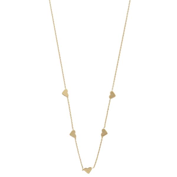 SODAJO MINI HEART CHAIN LINK GOLD DIPPED NECKLACE