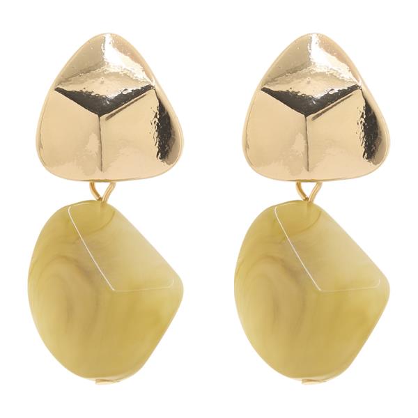 SODAJO SCULPTED SHAPE DESIGN DROP GOLD DIPPED EARRING