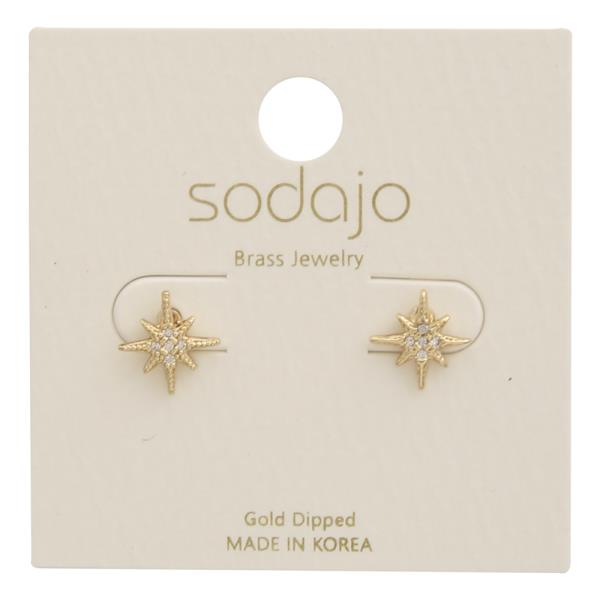 SODAJO CELESTIAL STARBURST GOLD DIPPED EARRING