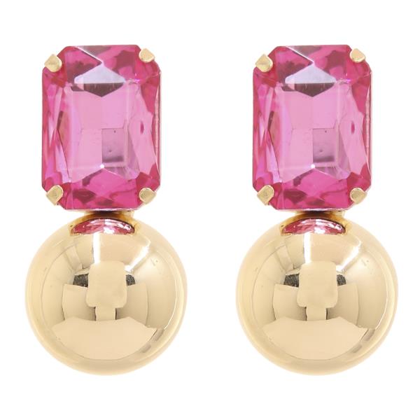 SODAJO CRYSTAL CUT ROUND DROP GOLD DIPPED EARRING