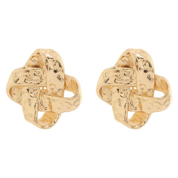 HAMMERED TEXTURE SCULPTURAL TWIST CLIP EARRING