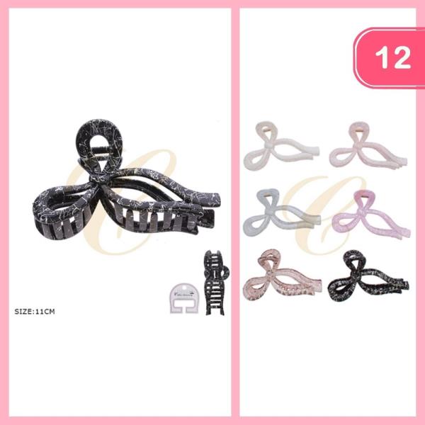 BOW HAIR CLAW CLIPS (12 UNITS)