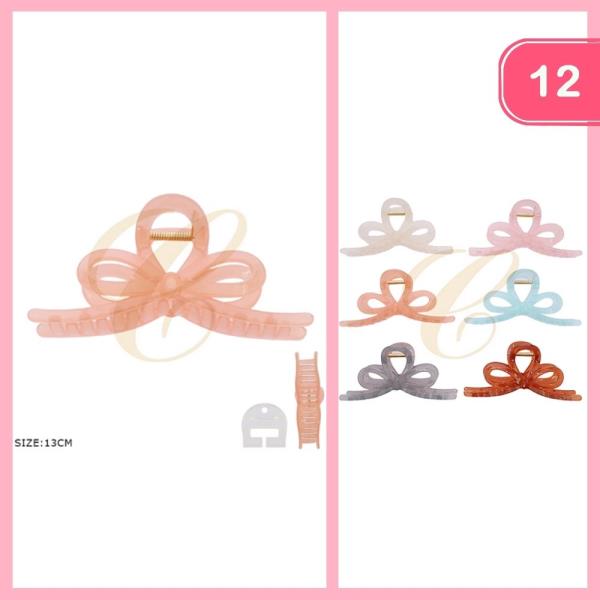BOW HAIR CLAW CLIP  (12 UNITS)