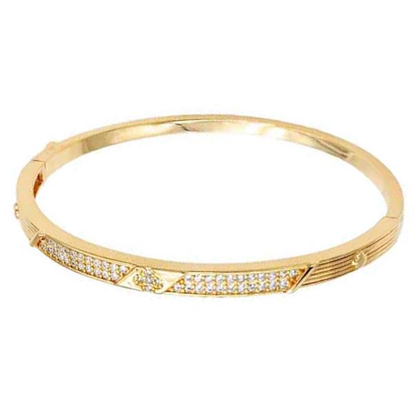 GOLD PLATED WITH CLEAR CZ BANGLE BRACELET