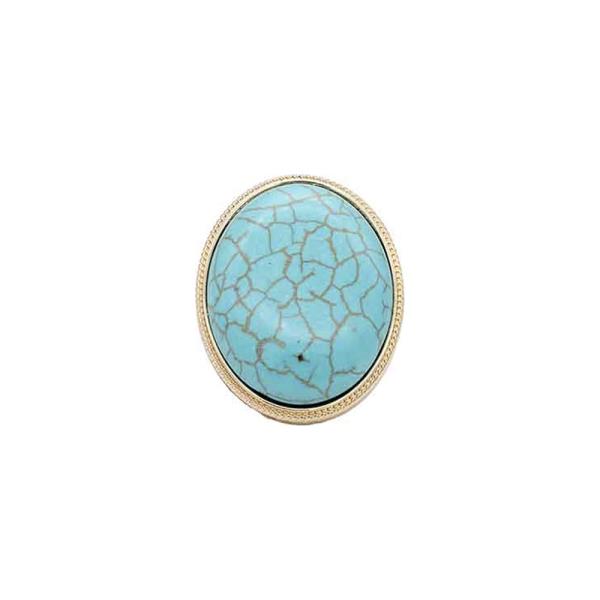 GOLD PLATED 1.75" IMITATION HOWLITE STRETCH RING