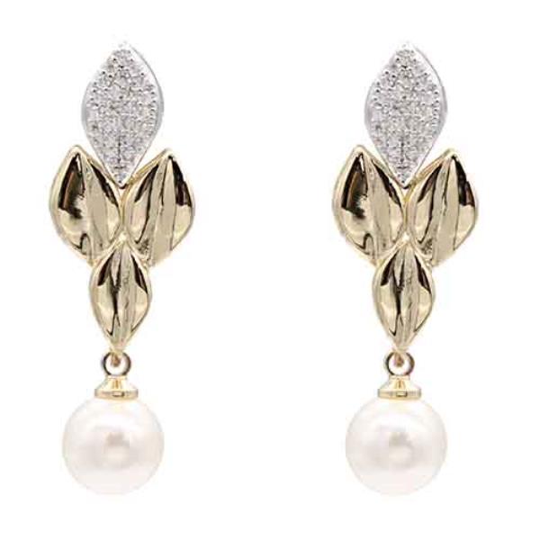 2-TONES WITH PEARL EARRINGS
