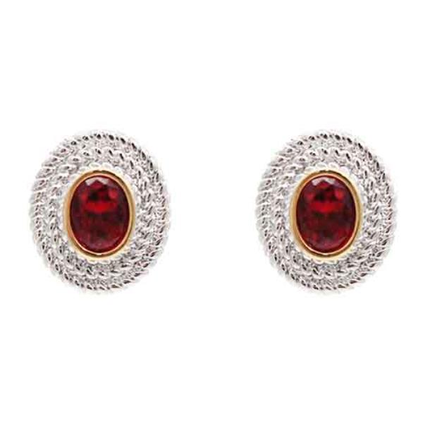 TWO TONE CZ EARRING
