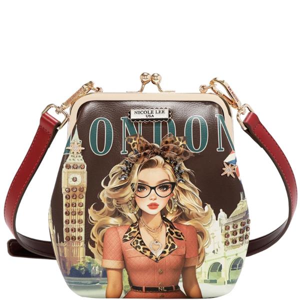 NICOLE LEE LONDON EYE KISS LOCK CROSSBODY BAG