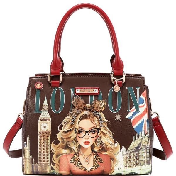 NICOLE LEE LONDON EYE SATCHEL BAG