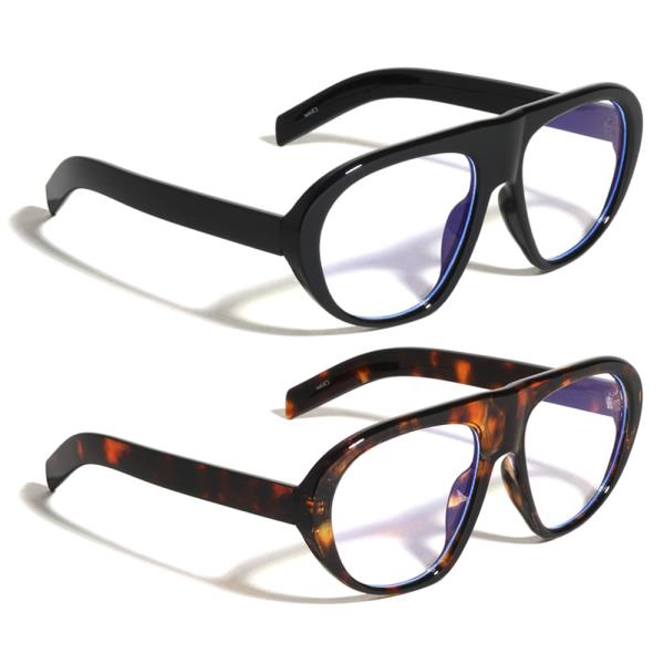SOLID FRAME BLUE LIGHT AVIATORS SUNGLASSES 1DZ