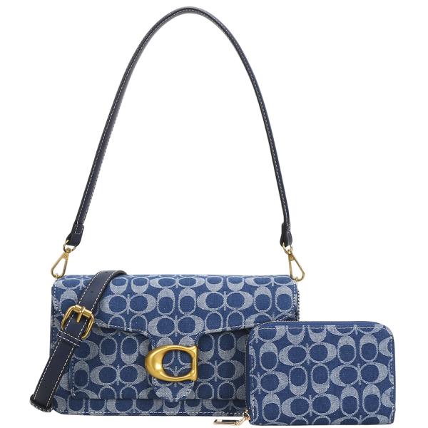 2IN1 OVAL MONOGRAM DESIGN SHOULDER CROSSBODY W WALLET SET