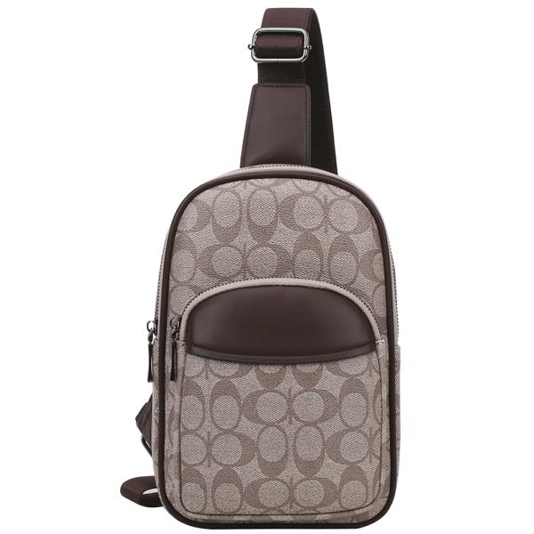 OVAL MONOGRAM ZIPPER SLING CROSSBODY BAG