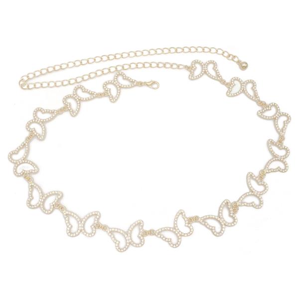 RHINESTONE BUTTERFLY DESIGN CHAIN BELT