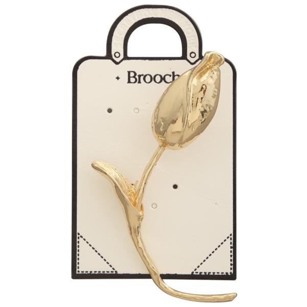 TULIP MINIMAL METAL BROOCH