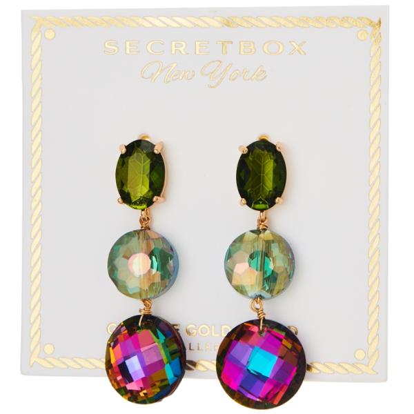 SECRET BOX  SWAROVSKI O SHAPE DROP EARRING
