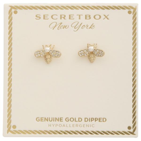 SECRET BOX GOLD DIPPED BUMBLE BEE EARRING
