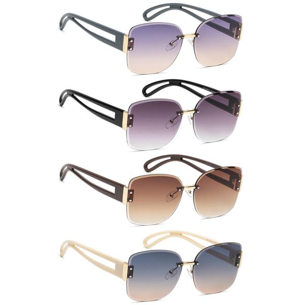RIMLESS GRADIENT SQUARE SUNGLASSES 1DZ