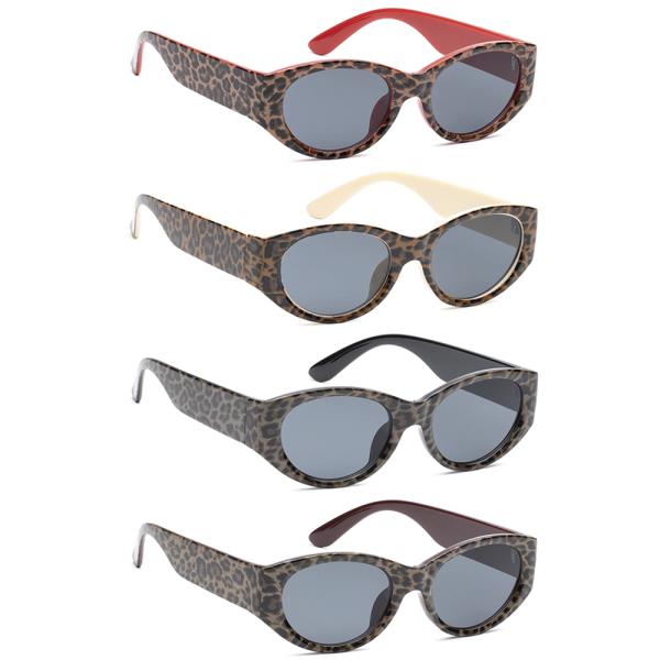 LEOPARD PRINT OVAL SUNGLASSES 1DZ