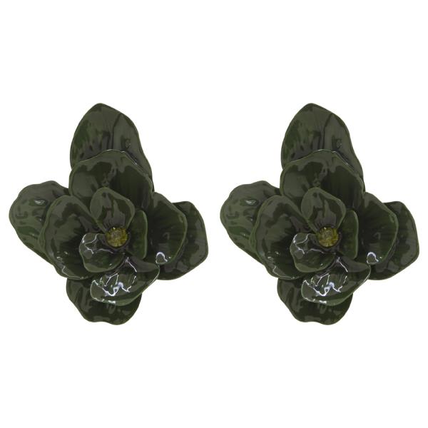 ENAMEL FLOWER STATEMENT STUD EARRING