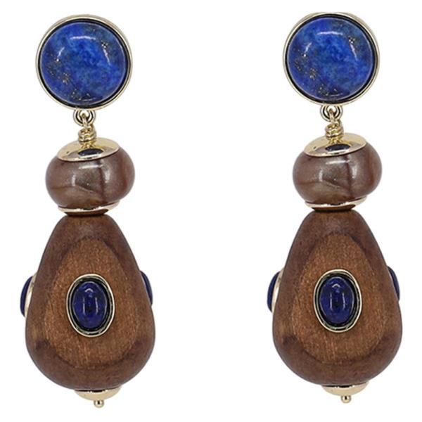 RESIN BEADED TEARDROP DROP EARRING